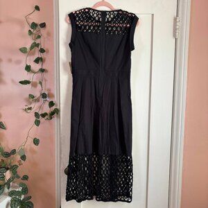 Rachel Rachel Roy Black Lattice Midi Dress NWT Women’s Size 4 Cocktail Evening